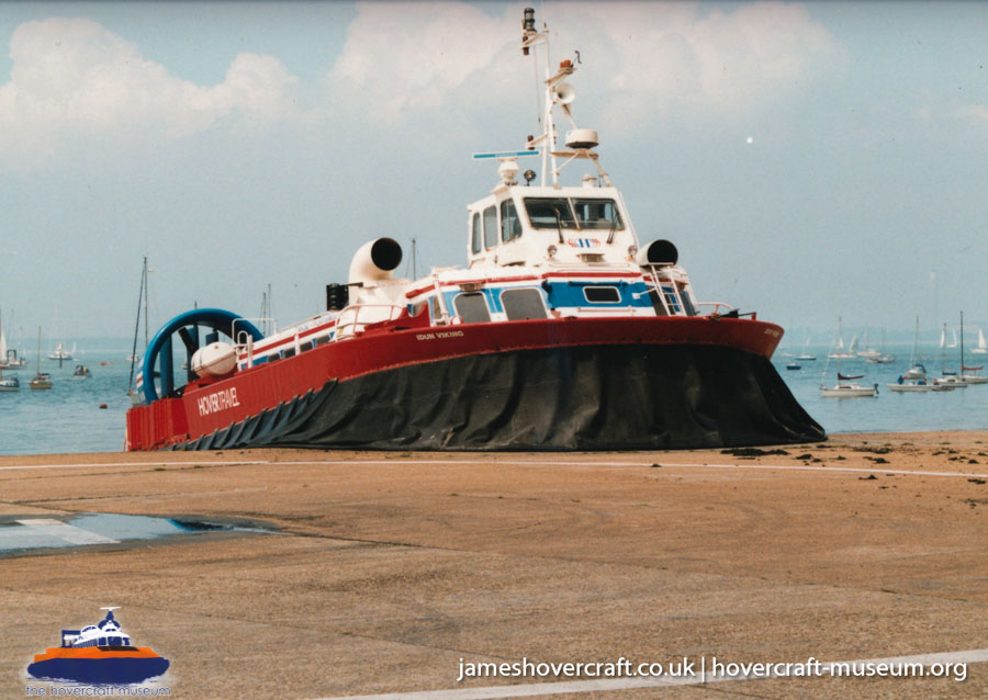 AP1-88 hovercraft with Hovertravel -  (credit: The <a href='http://www.hovercraft-museum.org/' target='_blank'>Hovercraft Museum Trust</a>).